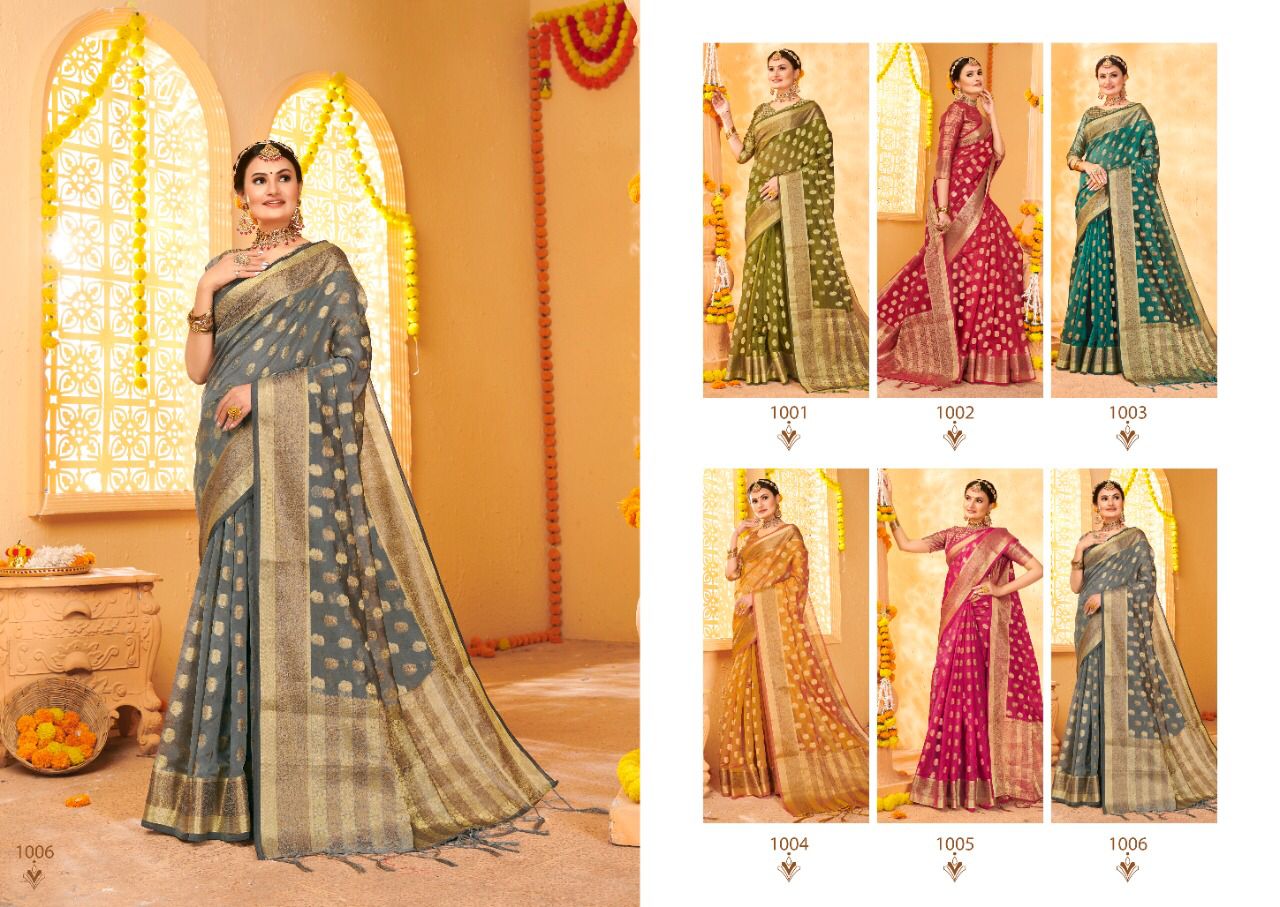 Saroj Rimjhim Latest Festive Wear Designer Fancy Organza Silk Saree Collection